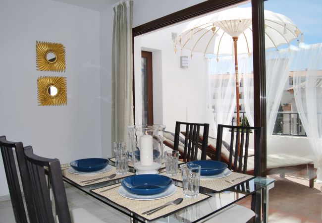 Dining area facing the balcony